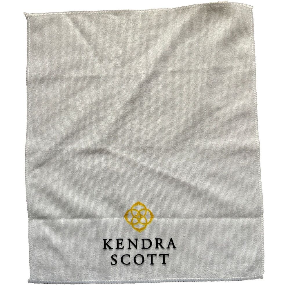 Kendra Scott White Logo Hand Towel, 15 x 17.5